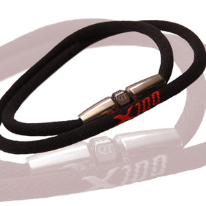 X-100 Series™ Necklace (Black cloth cord w/ silver clasp)